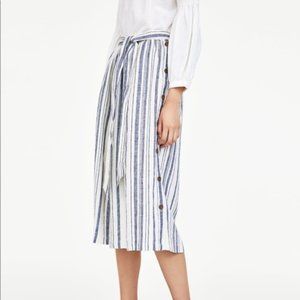 Zara Striped Linen Skirt